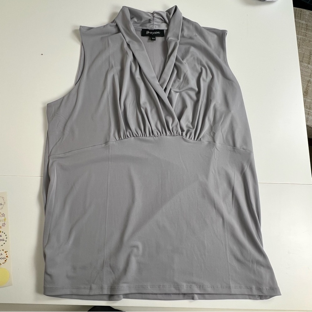 Gray Sleeveless Blouse